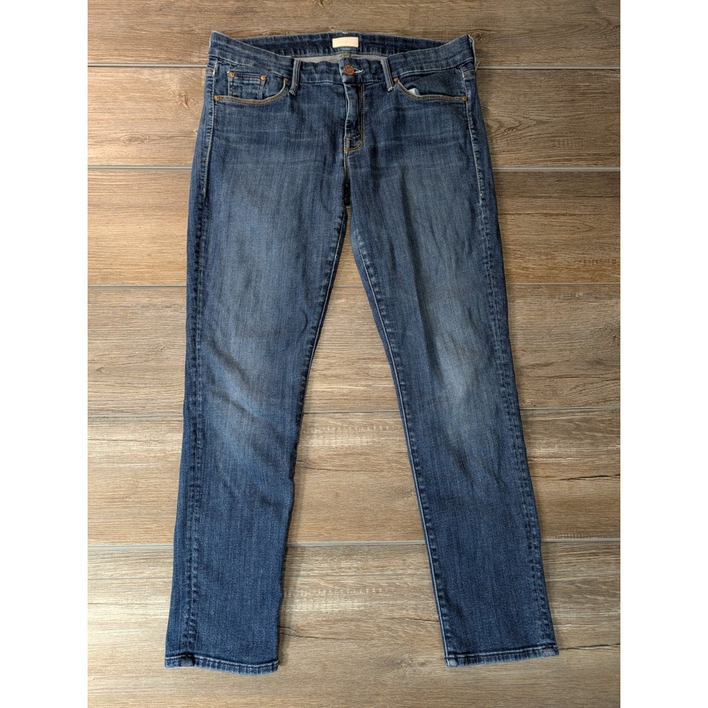 Mother Jeans Womens 31 Blue Denim Cropped Looker Skinny Mid Rise Ankle Stretch